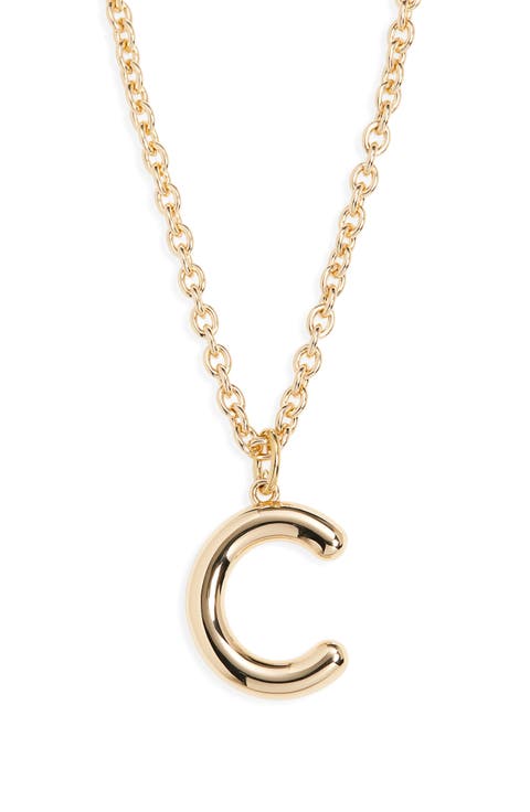 The Big Puffy Initial Pendant Necklace