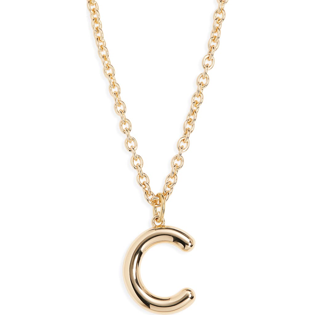 Roxanne Assoulin The Big Puffy Initial Pendant Necklace In Burgundy