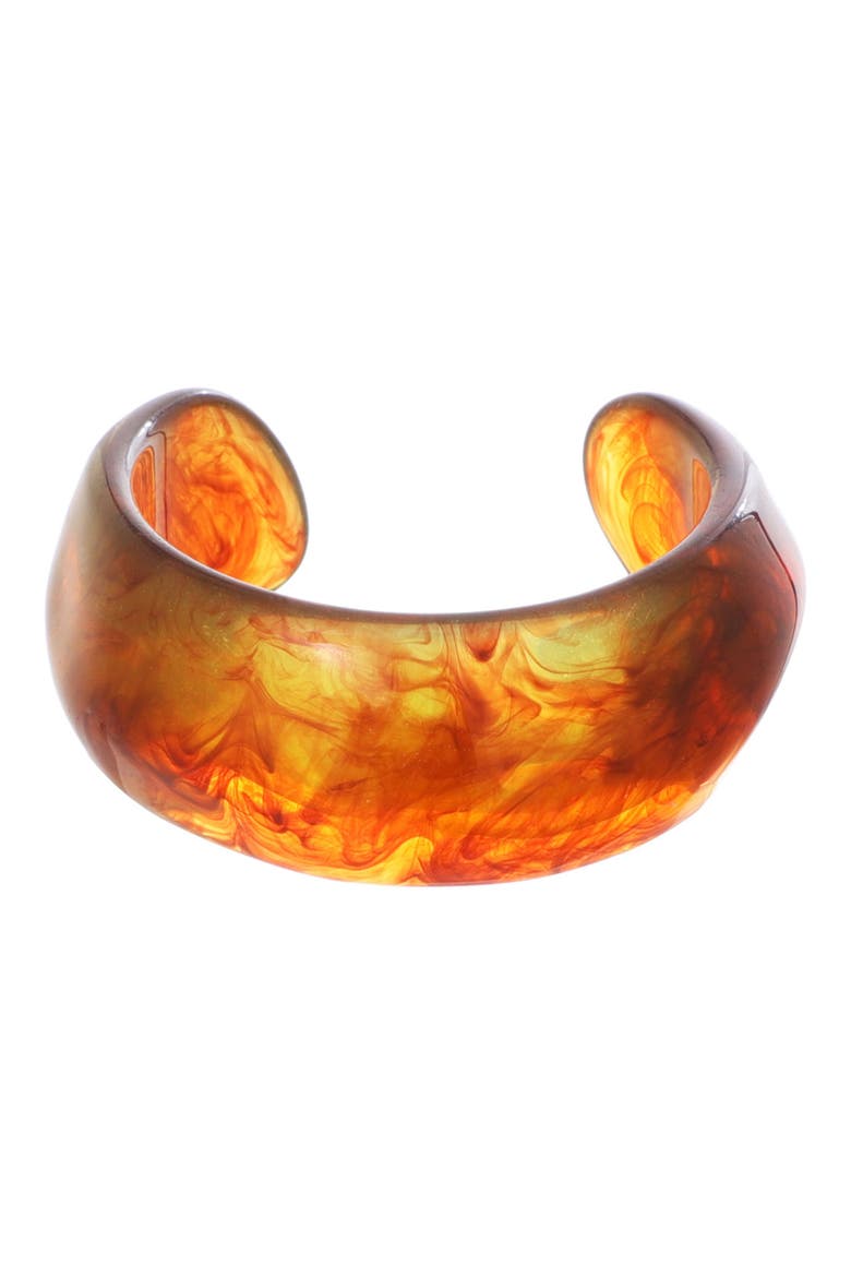 Chunky Acrylic Cuff Bracelet, Main, color, BROWN