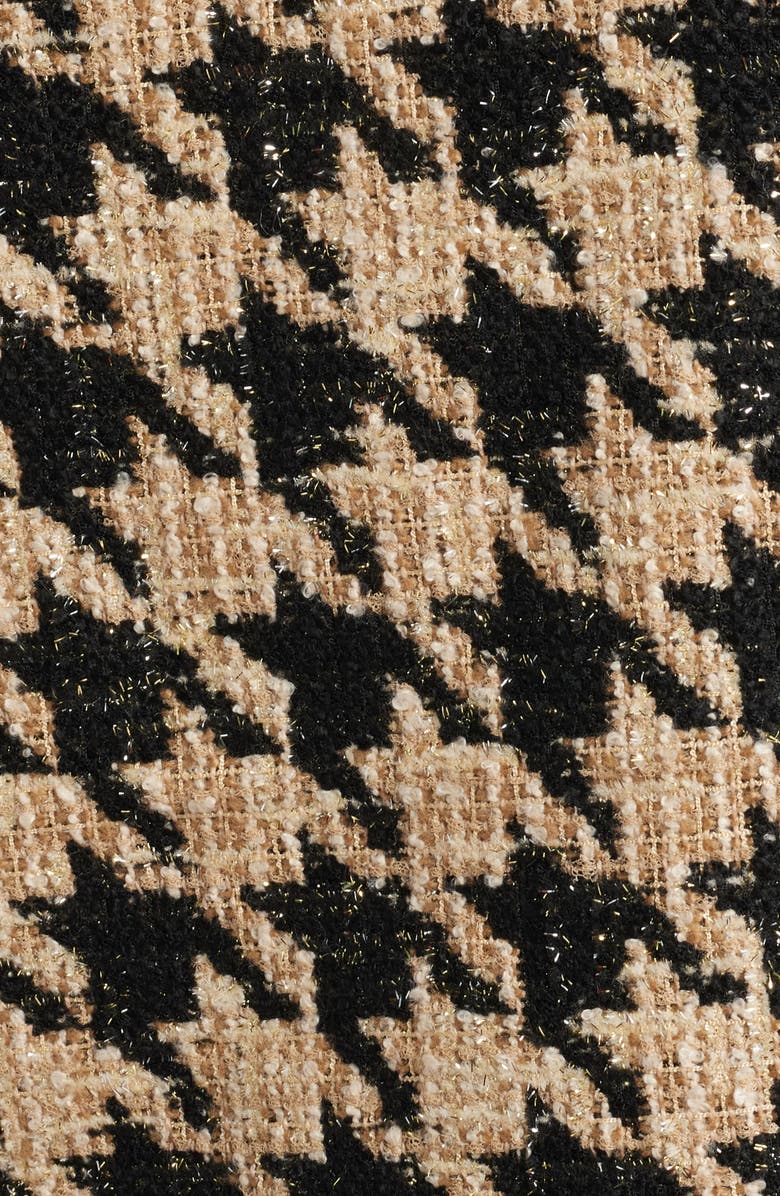 Elie Tahari The Juno Metallic Houndstooth Jacket, Alternate, color, Brown Houndstooth