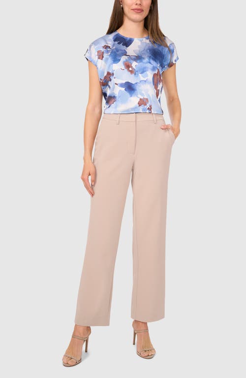 Halogenr Halogen(r) Printed Charmeuse Top In Blue Fog