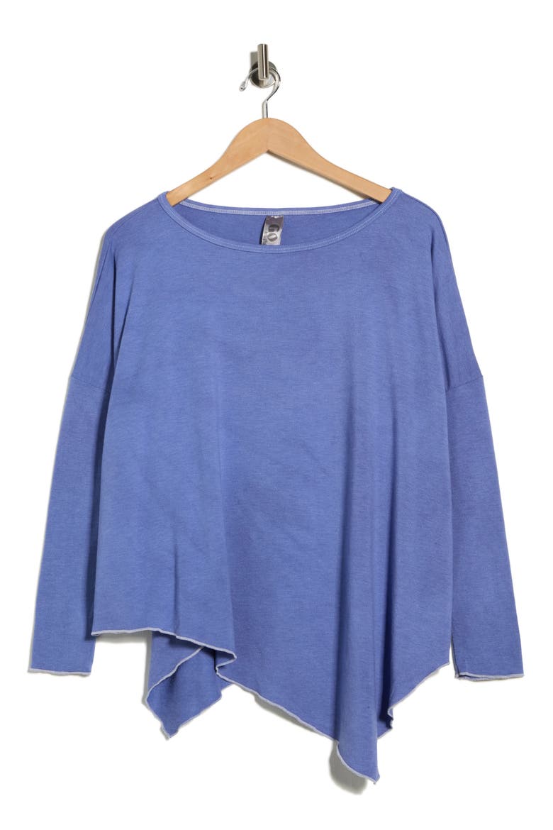 Tie Dye Asymmetrical High-Low Hem Sweater, Alternate, color, LYONS BLUE
