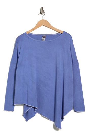 Go Couture Tie Dye Asymmetrical High-low Hem Sweater In Purple