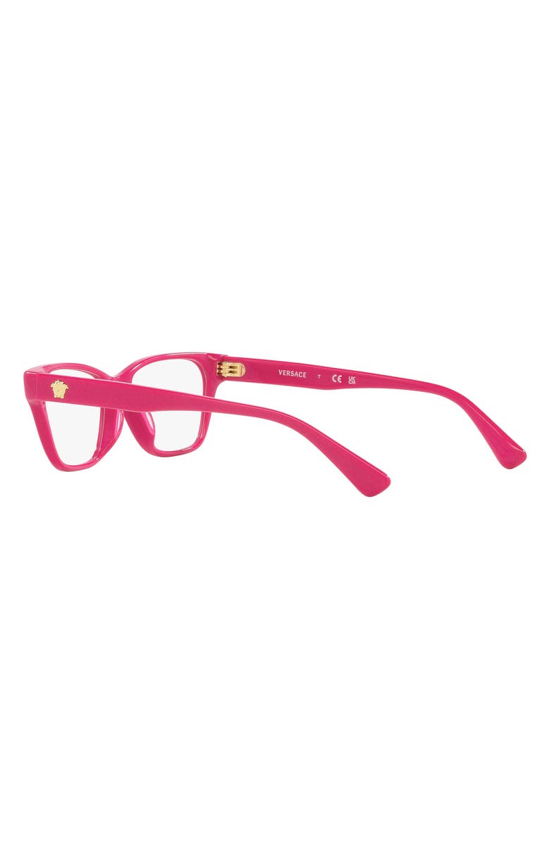 Versace Kids' 48mm Rectangular Optical Glasses, Alternate, color, Fuchsia