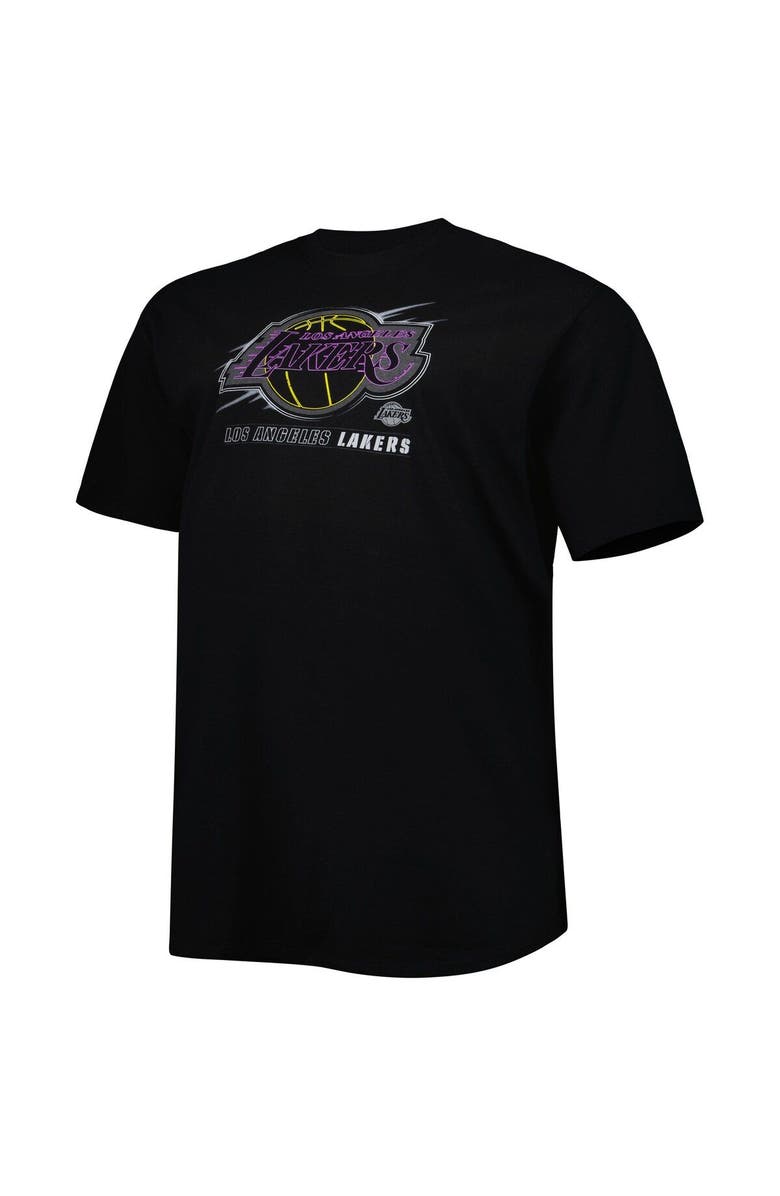 PROFILE Men's Black Los Angeles Lakers Big & Tall Pop T-Shirt, Alternate, color, 