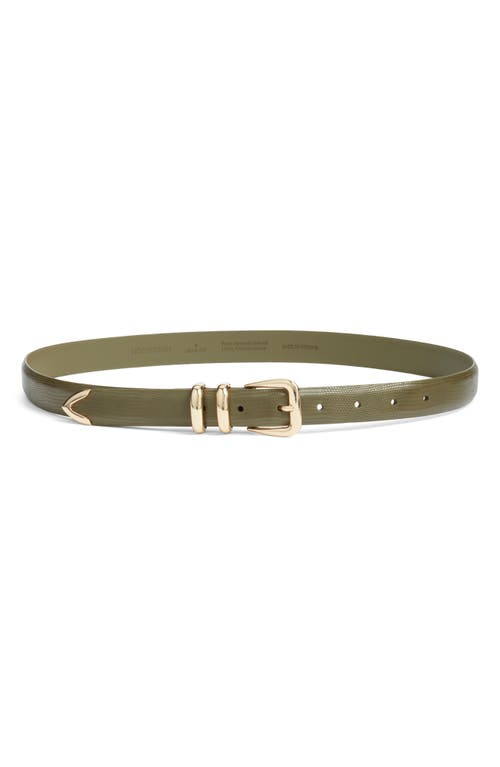 Nordstrom Sutton Croc-embossed Belt In Green