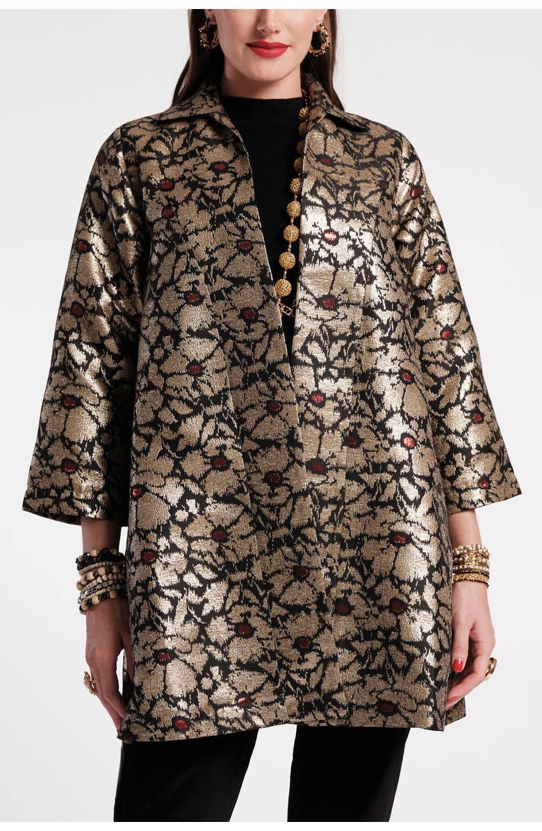 Frances Valentine Cornelia Swing Jacket Winter Anemone Jacquard, Main, color, 