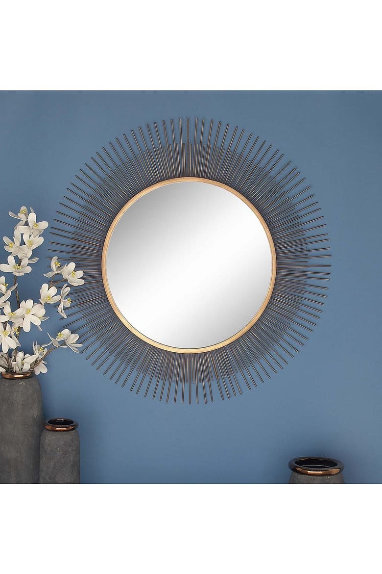 Gold Modern Radial Wall Mirror, Alternate, color, GOLD