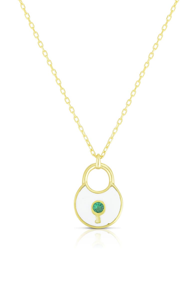 Lock Pendant Necklace, Main, color, GOLD