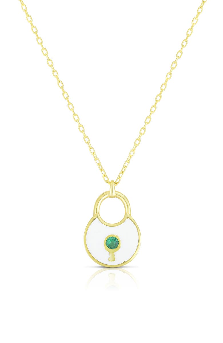 SPHERA MILANO Lock Pendant Necklace, Main, color, Gold
