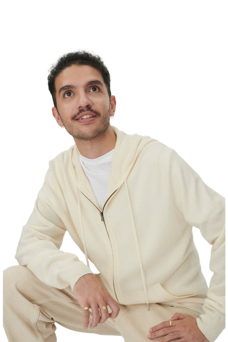 Cashmere Zip Hoodie, Alternate, color, marshmallow