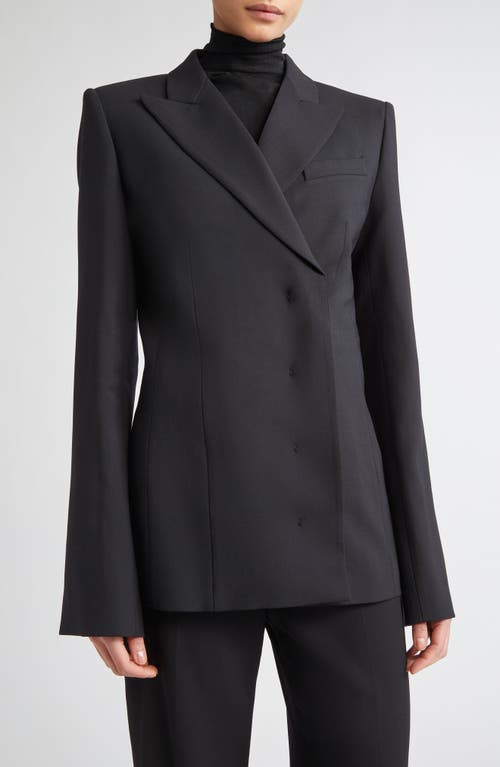SPORTMAX Cocco Double Breasted Stretch Wool Blazer in Black  product