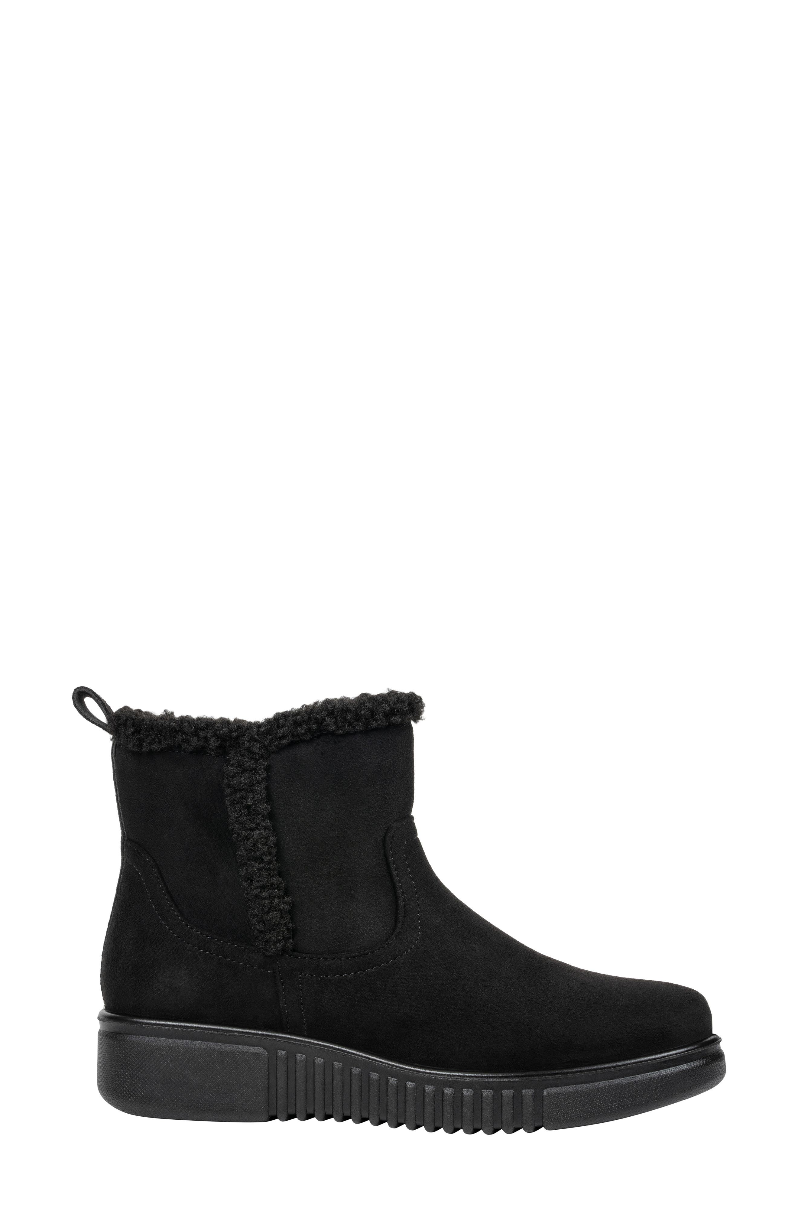 Teegan Faux Leather Boot, Alternate, color, BLACK