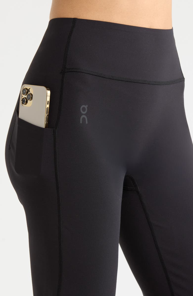 On Studio High Waist Flared Leggings, Alternate, color, Black