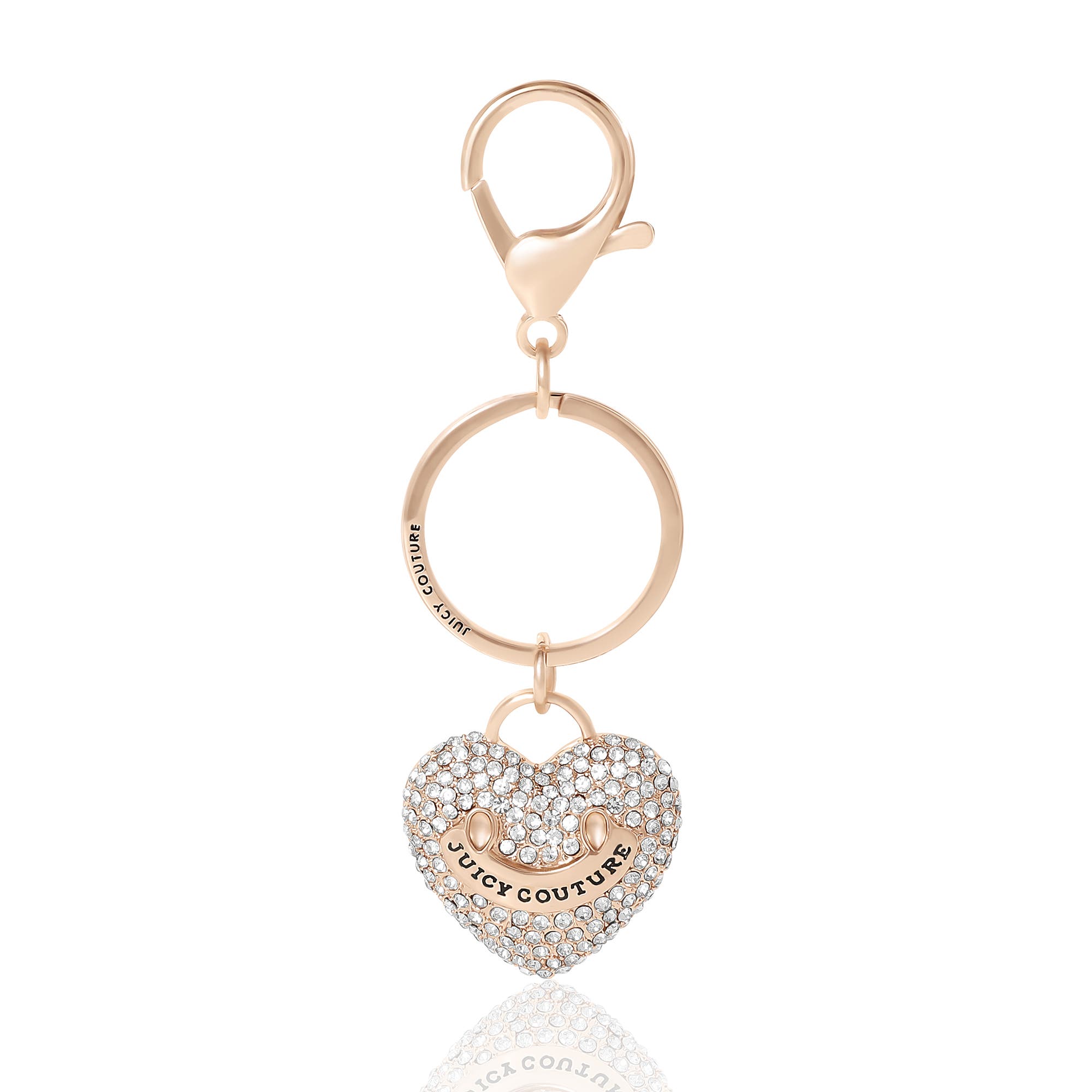 Juicy Couture Pave Heart Gold Keychain, Main, color, Gold, Silver