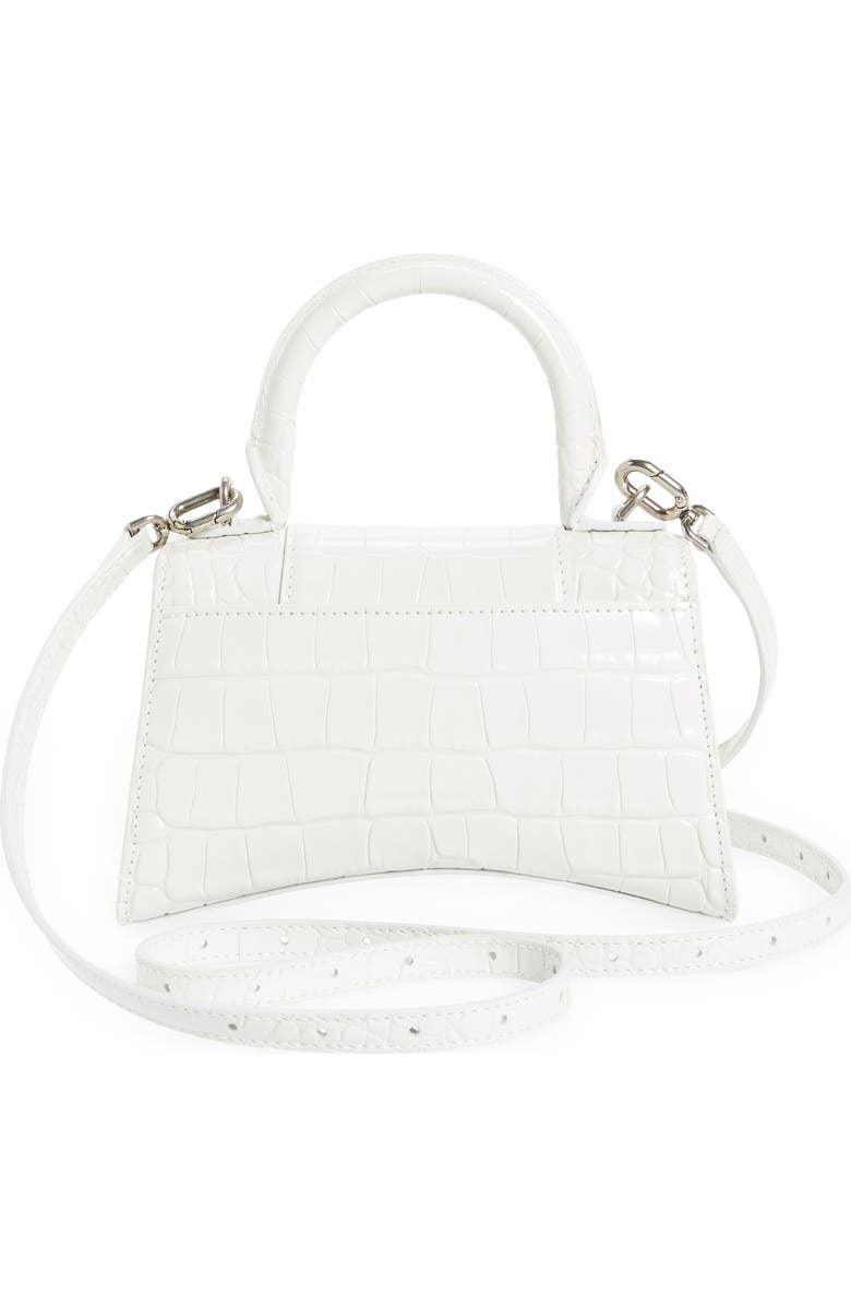 Balenciaga Extra Small Hourglass Croc Embossed Leather Top Handle Bag, Alternate, color,