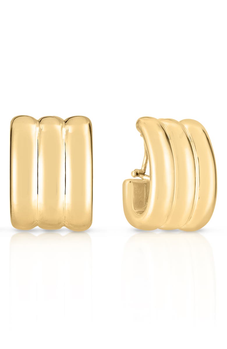 Roberto Coin Wide Ridge Hoop Earrings, Main, color, 