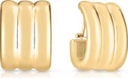 Roberto Coin Wide Ridge Hoop Earrings
