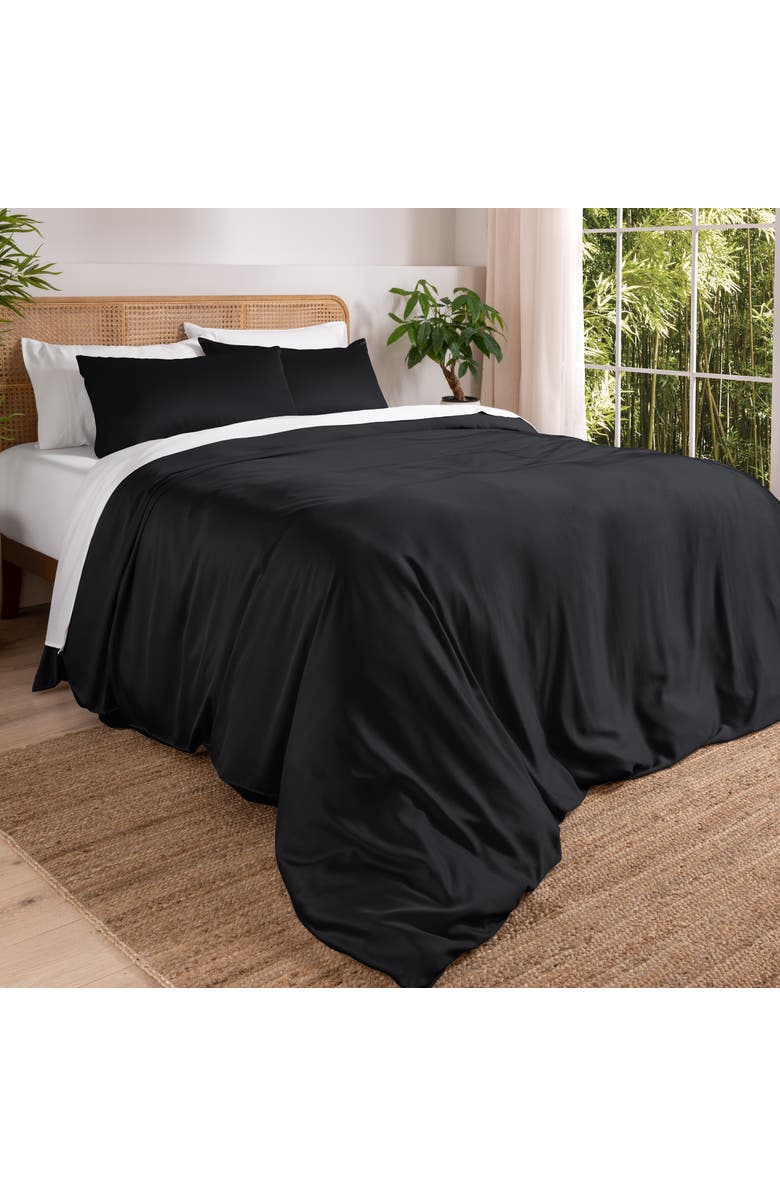 Bare Home Cooling Rayon Duvet Cover Set, Alternate, color, Black