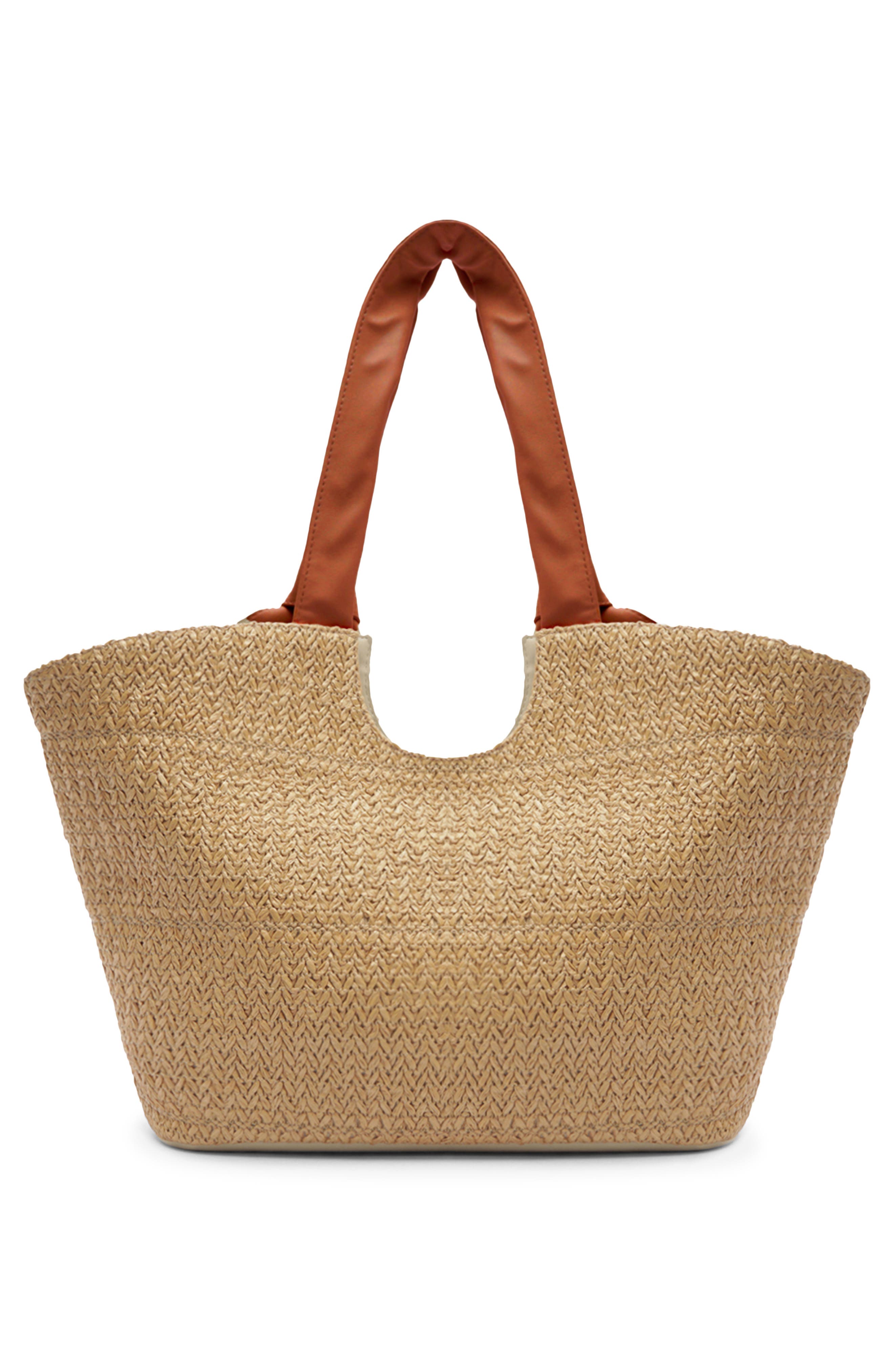 Large Carmela Shopper Bag, Alternate, color, NATURAL/ WEST ORANGE