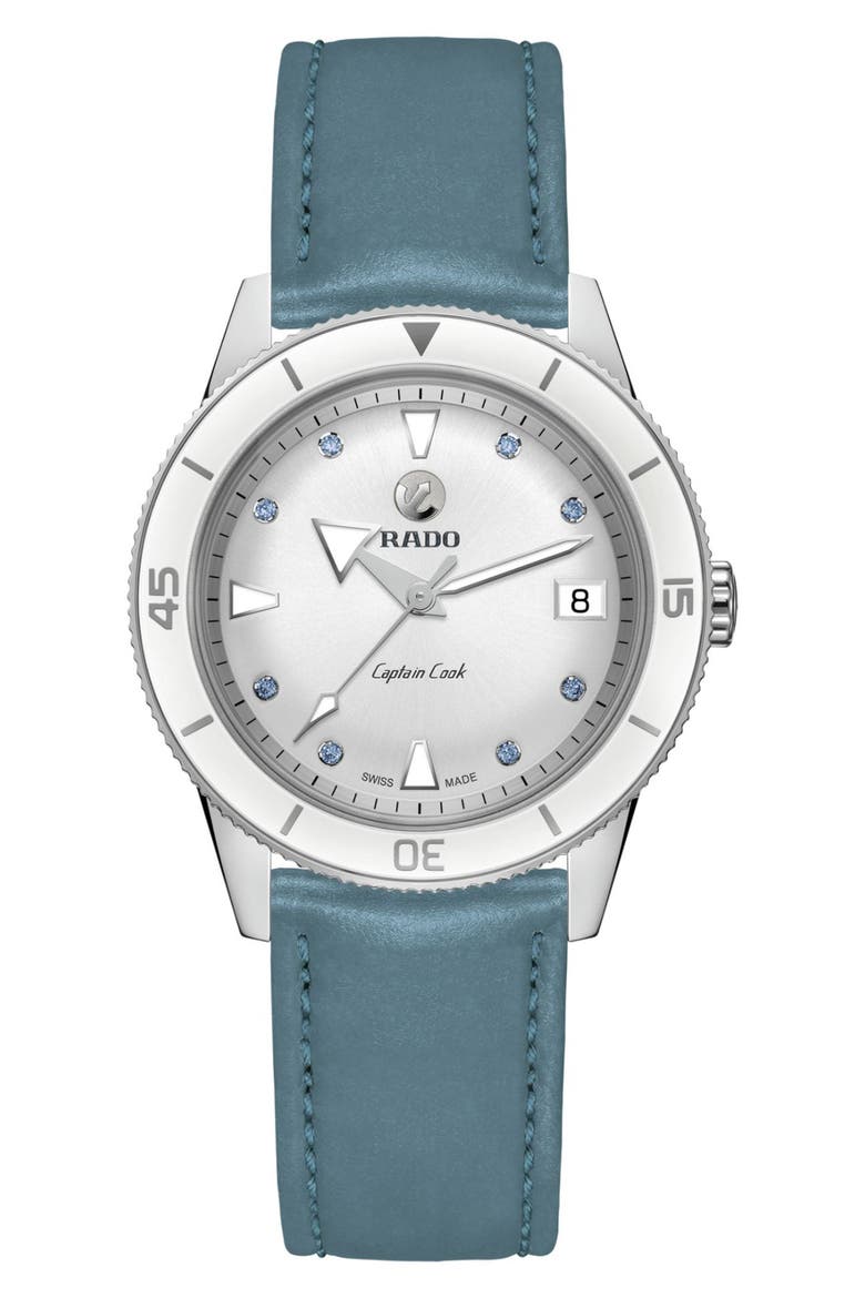 Captain Cook Interchangeable Strap Watch, 37mm, Alternate, color, BLUE
