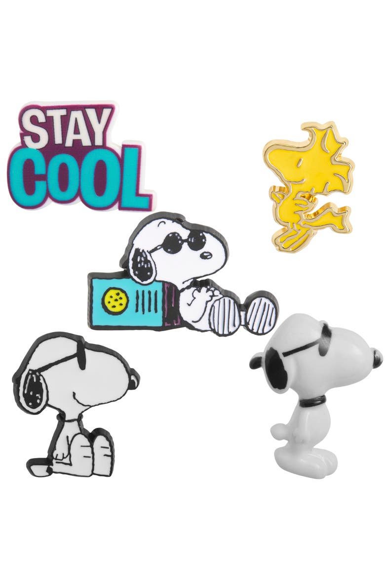 Snoopy Enamel Pin Set 5-Piece Official License, Main, color, White, yellow, Blue