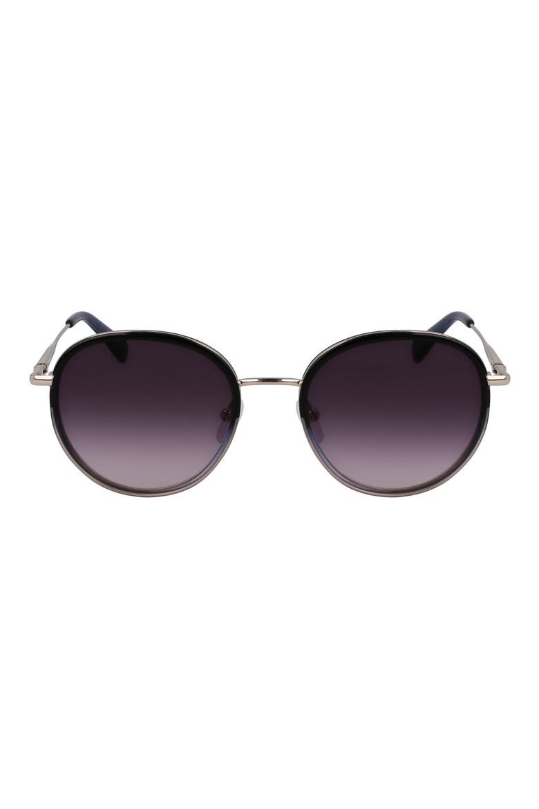 Roseau 52mm Gradient Round Sunglasses, Main, color, SILVER/GRADIENT BLUE