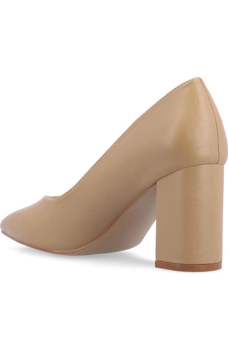 Journee Collection Simonne SuperNatural Shades Block Heel Pointed Toe Pump - Wide Width, Alternate, color, Honey