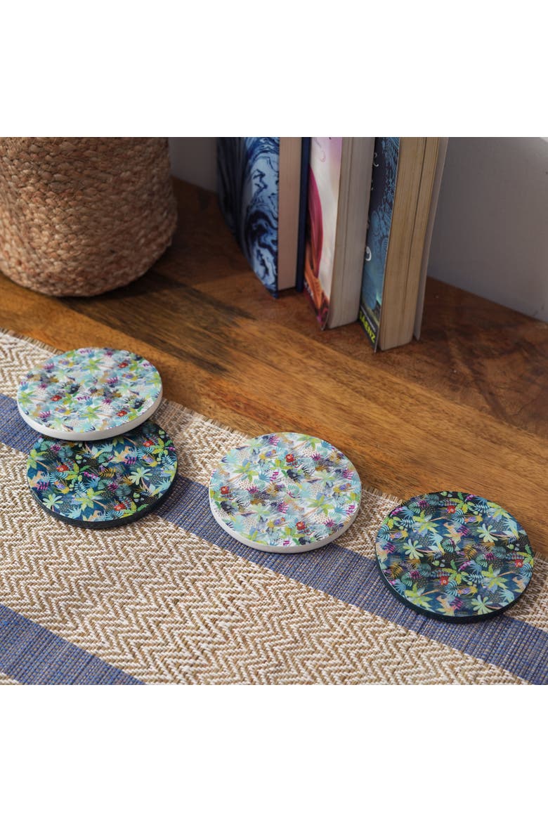 Jungle Bloom Coasters, Alternate, color, Jungle