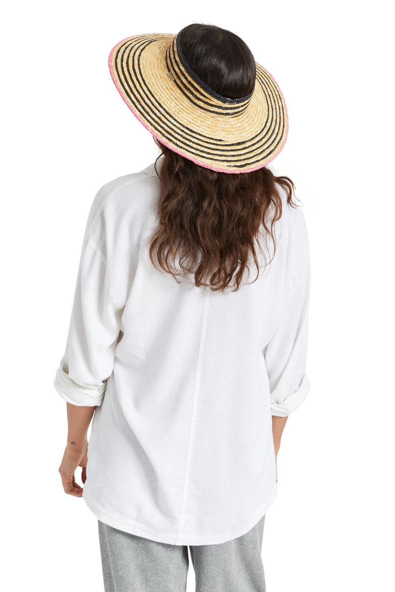 Joanna Straw Visor, Alternate, color, HONEY/ BLACK/ PINK