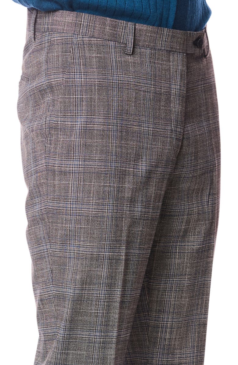PAISLEY & GRAY Downing Slim Fit Flat Front Plaid Dress Pants, Alternate, color, Blue Black Plaid