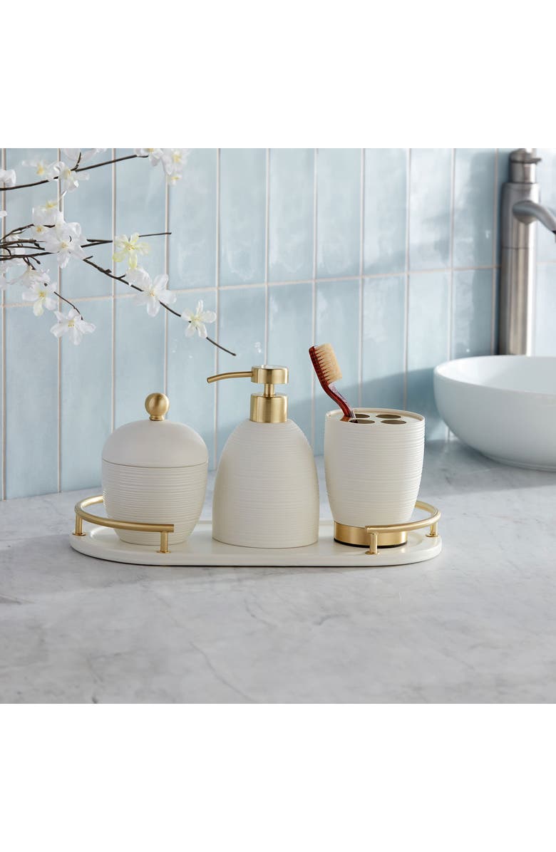 ROSELLI TRADING COMPANY Dubai 4-Piece Bathroom Accessory Set, Alternate, color, White