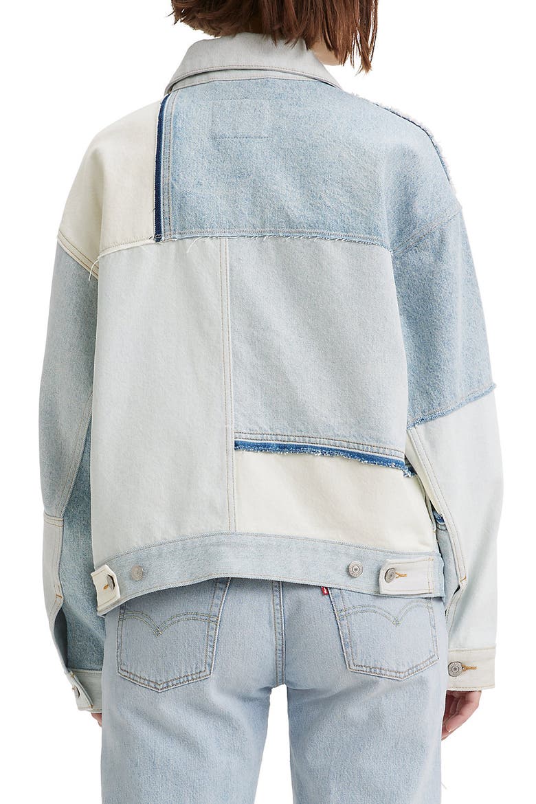 Patchwork '90s Denim Trucker Jacket, Alternate, color, SERIOUS SIZZLE TRUCKER