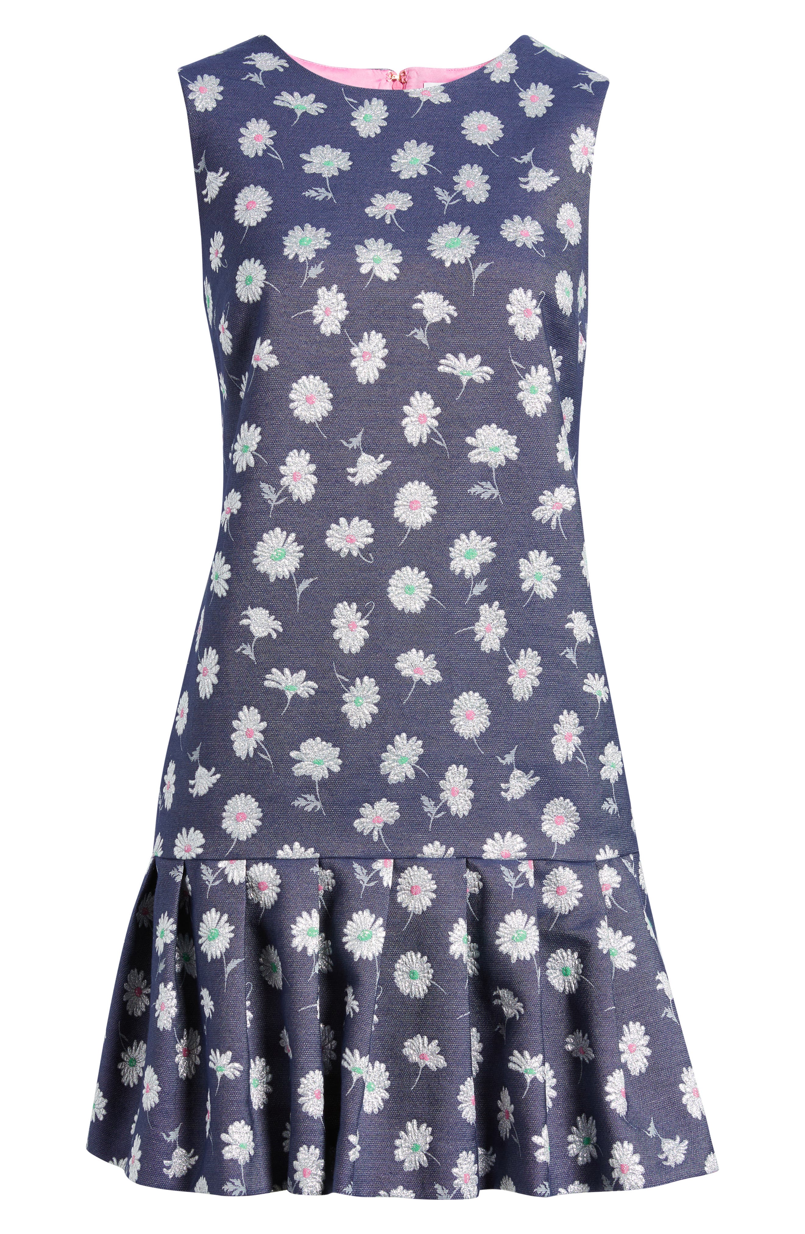 Lilly Pulitzer ® Joey Metallic Floral Cotton Blend Dress In Blue