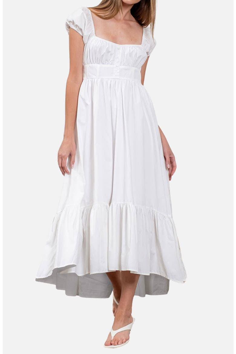 Tiered Midi Sundress, Main, color, WHITE