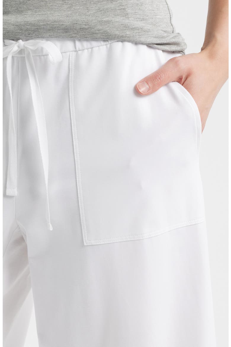 Stretch Organic Cotton Crop Wide Leg Pants, Alternate, color, WHITE