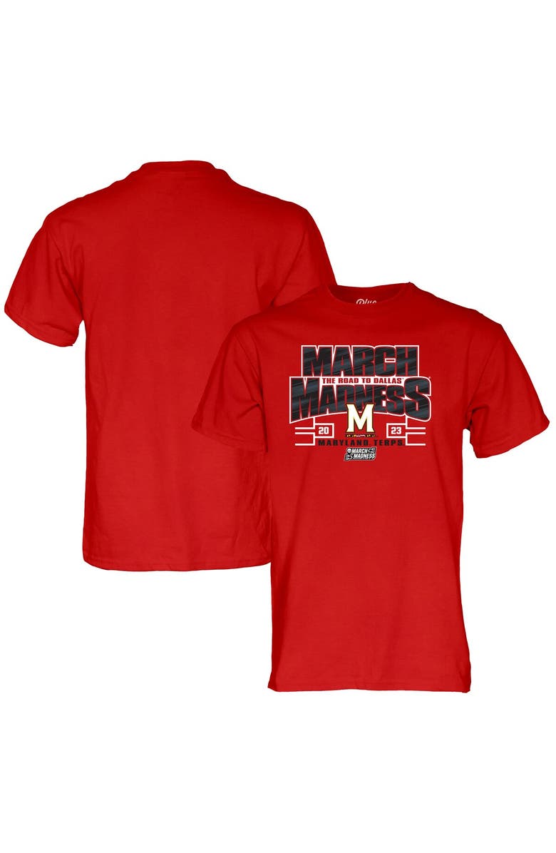 BLUE 84 Red Maryland Terrapins 2023 NCAA Women's Basketball Tournament March Madness T-Shirt, Main, color,
