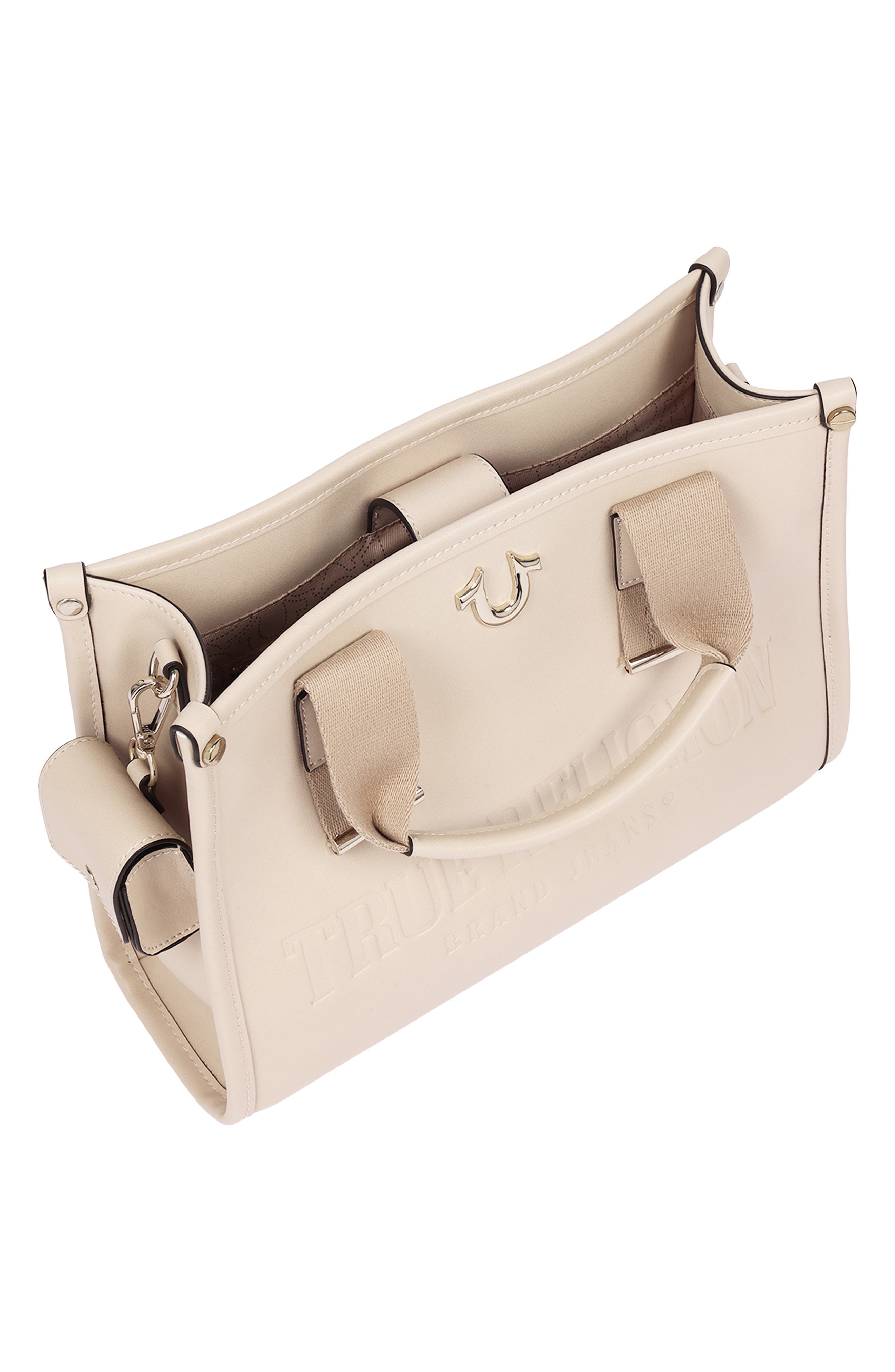 Brody Medium Faux Leather Tote, Alternate, color, CREAM