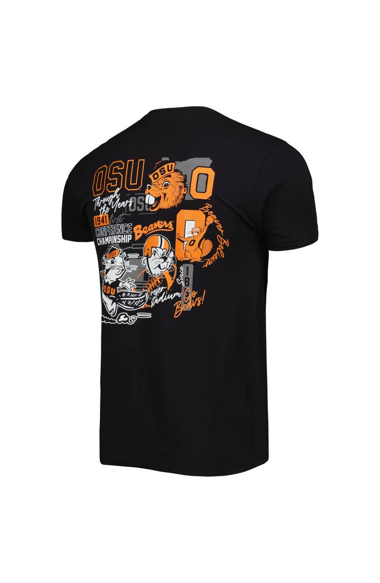 IMAGE ONE Men's Black Oregon State Beavers Vintage Through the Years Two-Hit T-Shirt, Alternate, color, 