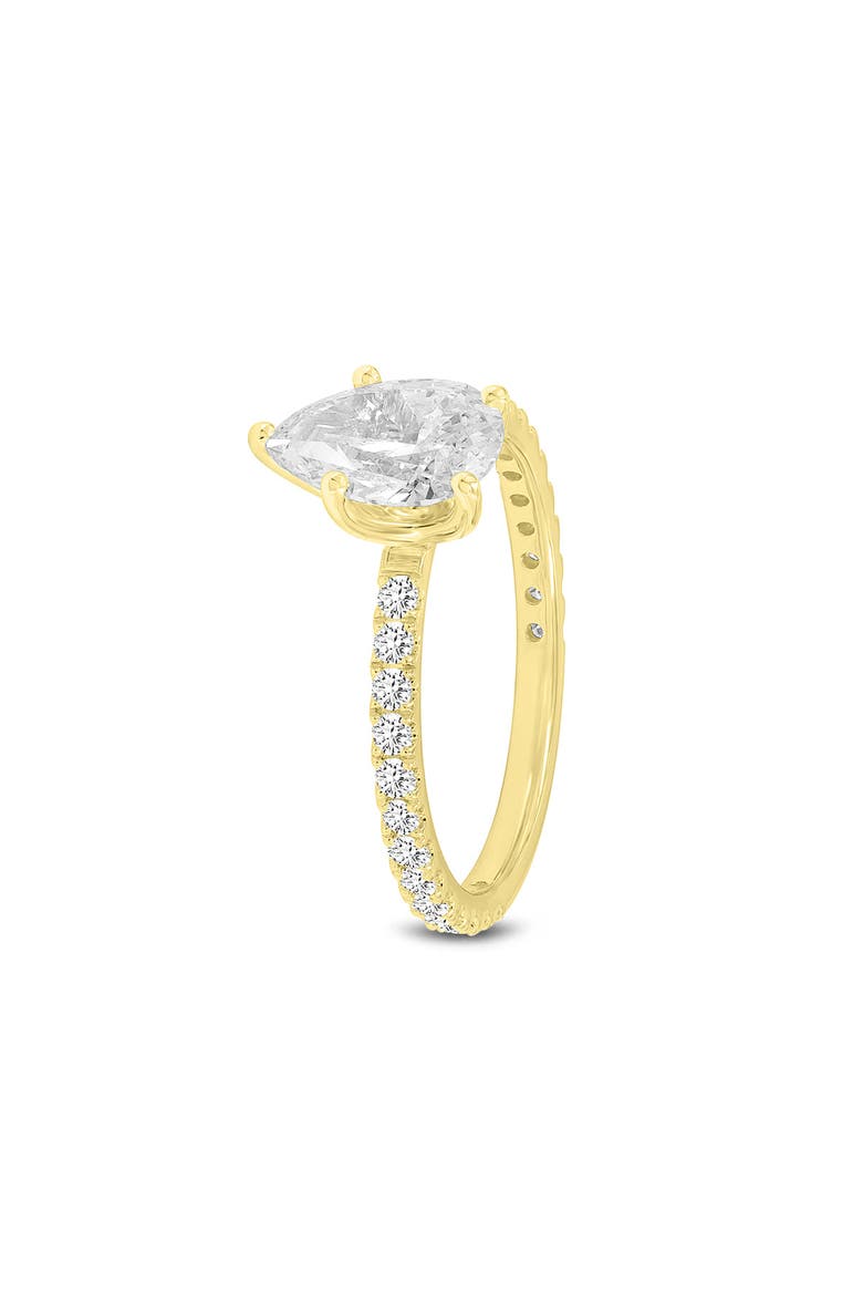 Rania 14K Yellow Gold Pear Lab Grown Diamond Hidden Halo Engagement Ring - 1.95 Ct, Alternate, color, 14K Yellow Gold