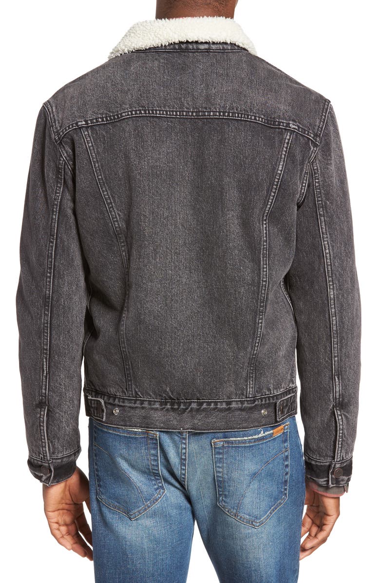 Levi's<sup>®</sup> Fleece Lined Denim Trucker Jacket, Alternate, color, 