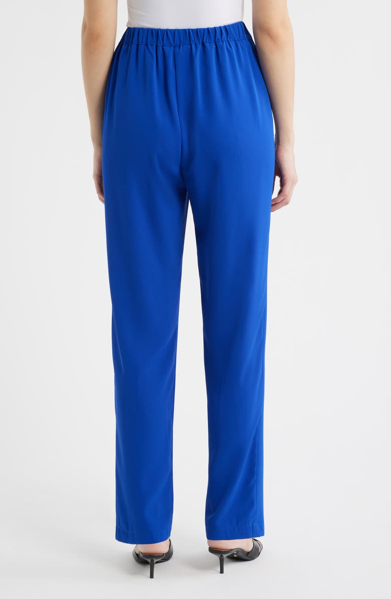 Ming Wang Crêpe de Chine Pants, Alternate, color, Sapphire Sea