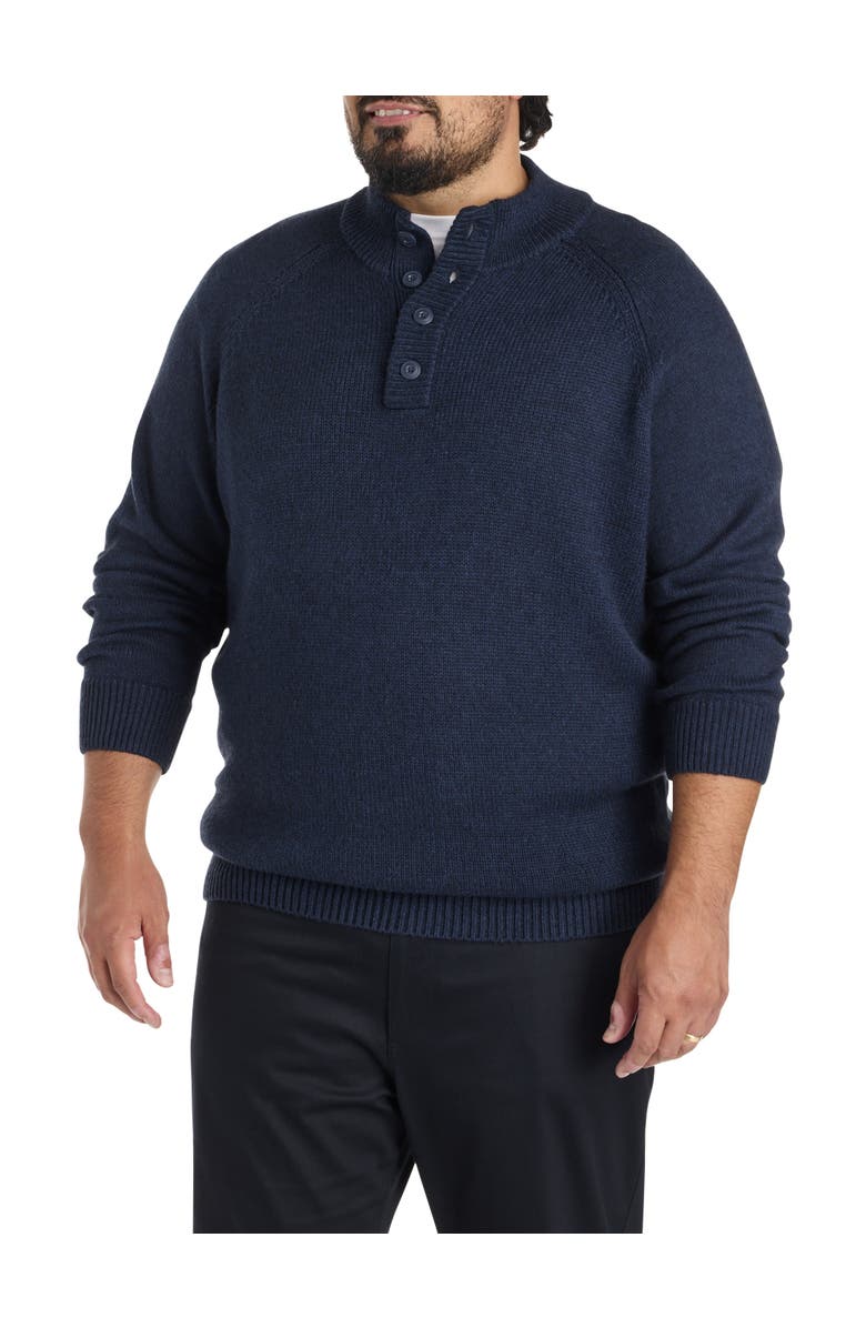 Synrgy Big & Tall Mockneck Pullover Sweater, Alternate, color, Deep Navy Heather