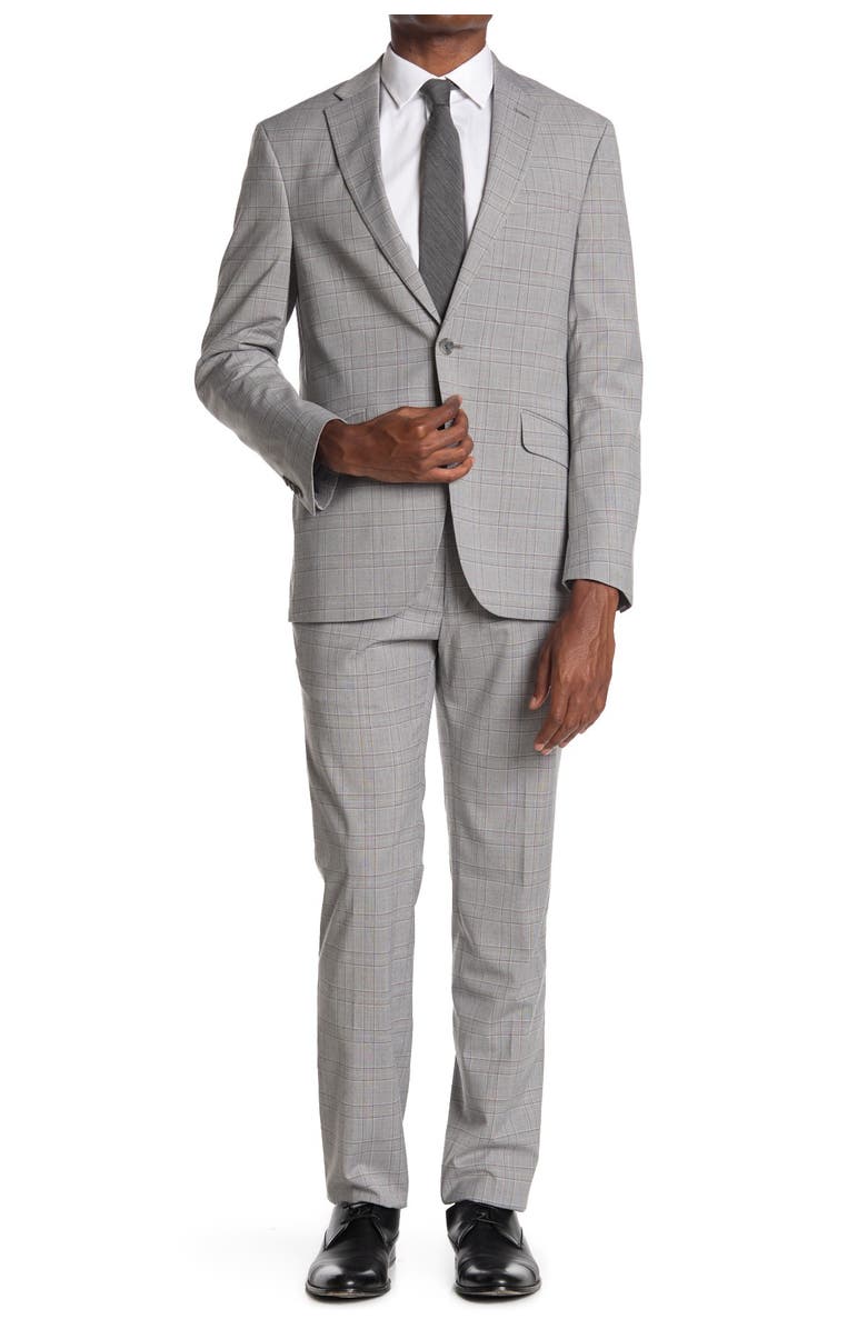 Kenneth Cole Reaction Windowpane Two Button Notch Lapel Slim Fit Suit, Alternate, color,