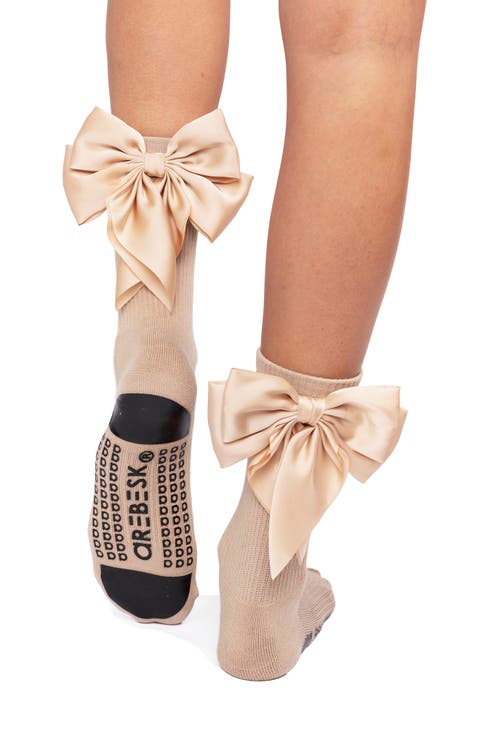 Anna Bow No-Slip Grip Crew Socks