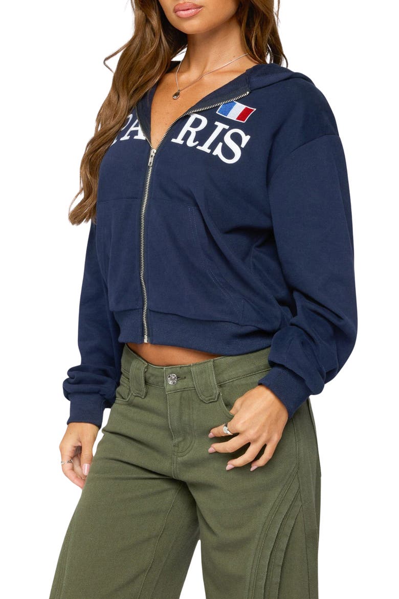 Paris Graphic Full Zip Hoodie, Alternate, color, NAVY