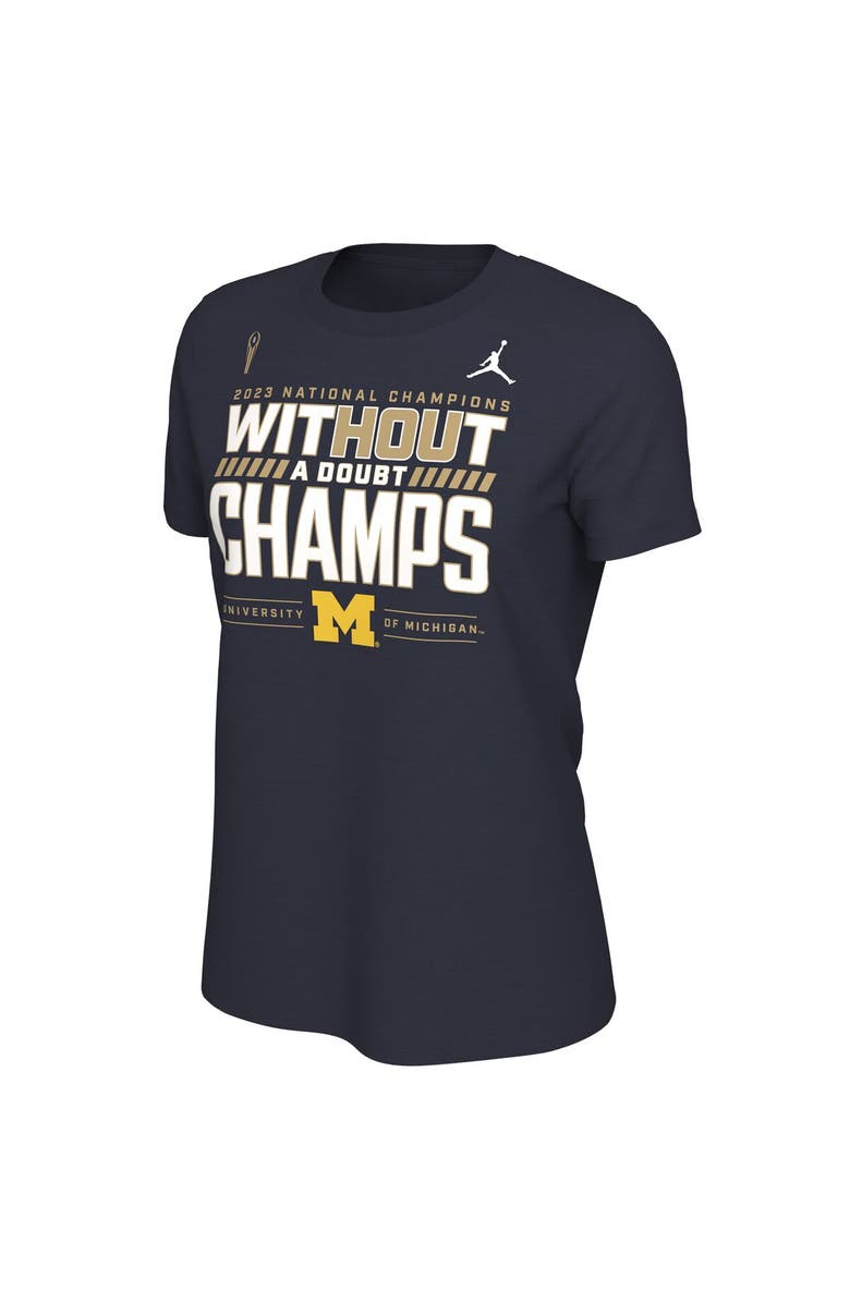 Jordan Brand Women's Jordan Brand  Navy Michigan Wolverines College Football Playoff 2023 National Champions Locker Room T-Shirt, Alternate, color, 