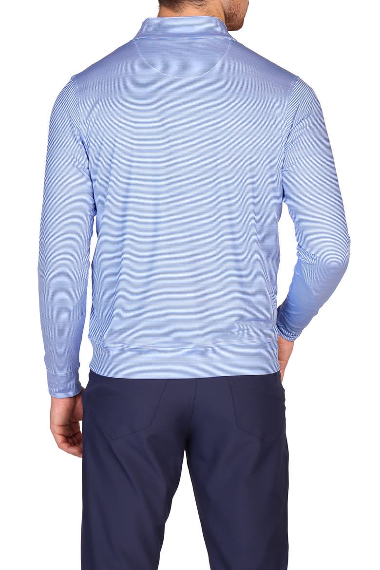 Stripe Print Long Sleeve Performance Quarter Zip Polo, Alternate, color, BLUE