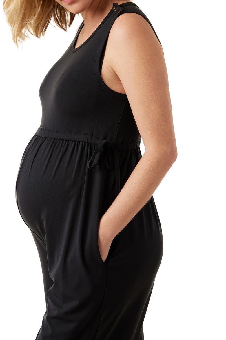 Wide Leg Maternity Jumpsuit, Alternate, color, BLACK
