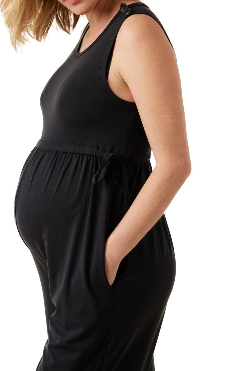 Ingrid & Isabel<sup>®</sup> Wide Leg Maternity Jumpsuit, Alternate, color, Black